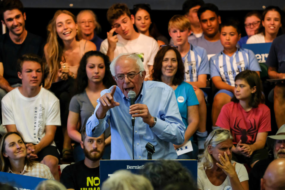 Sen. Bernie Sanders (I-Vt.) often cites his poll numbers in a head-to-head matchup with Donald Trump as evidence of his electability. (Photo: Preston Ehrler/SOPA Images/Getty Images)