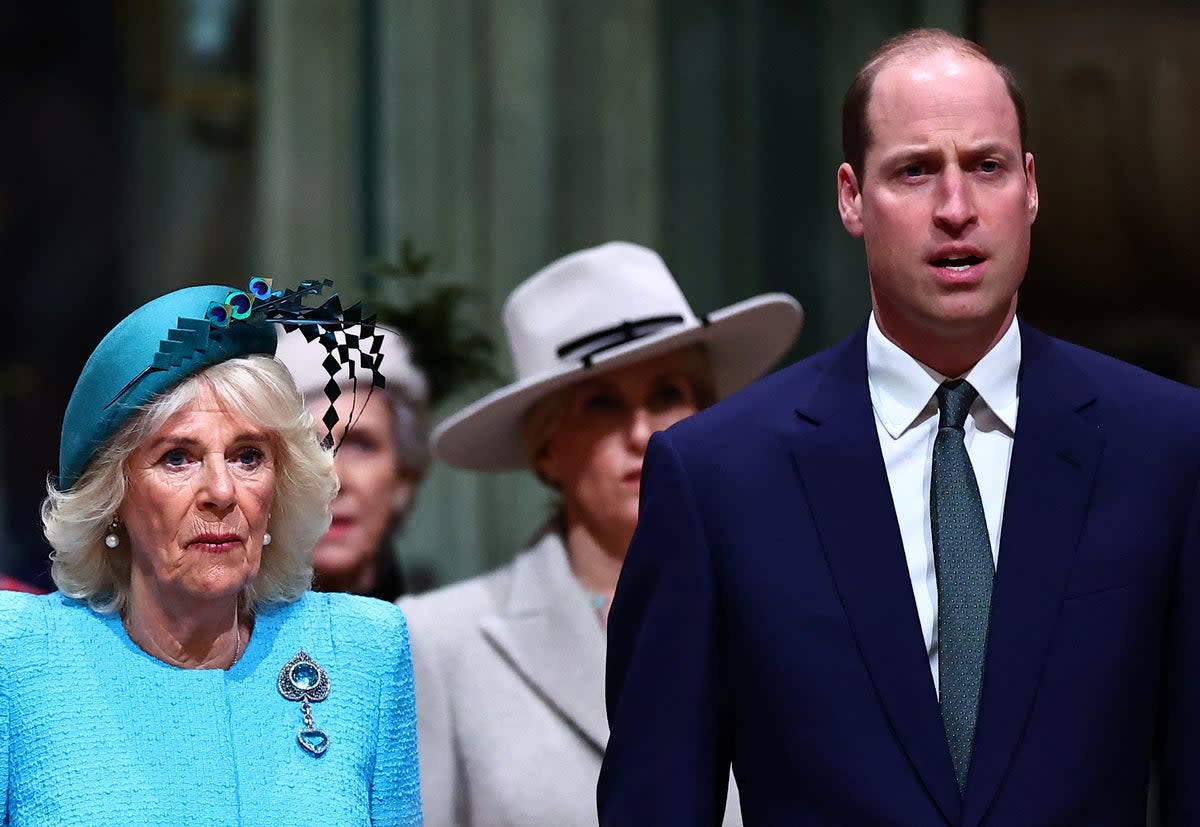 Queen Camilla and Prince William attend an annual Commonwealth Day service ceremony (POOL/AFP via Getty Images)