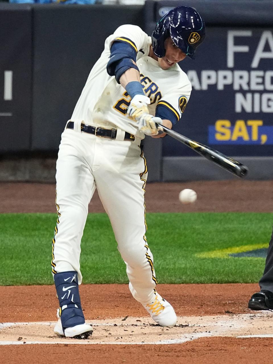 Christian Yelich, with a base salary of $26 million, makes up about one-fifth of the Brewers' payroll.
