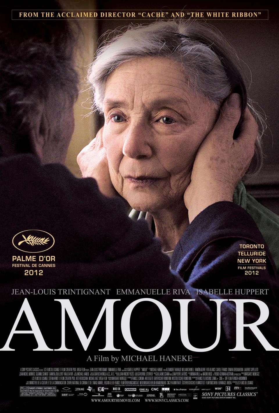 AMOUR, (aka LOVE), US poster art, from left: Jean-Louis Trintignant, Emmanuelle Riva, 2012, ©Sony Pictures Classics/courtesy Everett Collection