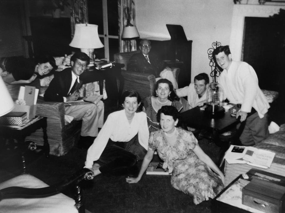 Joseph P. and Rose Kennedy were surrounded by their children at a family gathering at their home in Palm Beach, Florida.