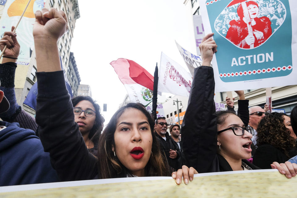 People in Los Angeles protest ICE raids and deportations