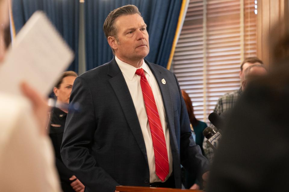 Kansas Attorney General Kris Kobach alleges TikTok misrepresented itself when it listed its app as safe for children ages 12 and older.