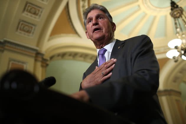 Sen. Joe Manchin (D-W.Va.) answers questions at the U.S. Capitol on July 9. (Photo: Win McNamee via Getty Images)