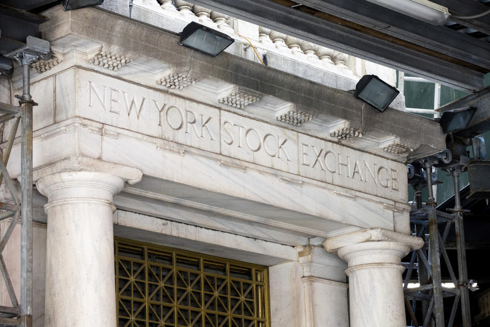 The New York Stock Exchange on Wednesday, June 29, 2022 in New York. Stocks shifted between gains and losses on Wall Street Wednesday, keeping the market on track for its fourth monthly loss this year. (AP Photo/Julia Nikhinson)