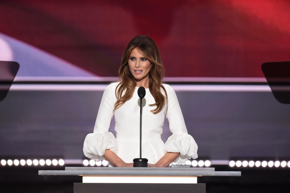 Despite speaking about cyberbullying and children’s health, Melania has not yet picked her caused [Photo: Getty]