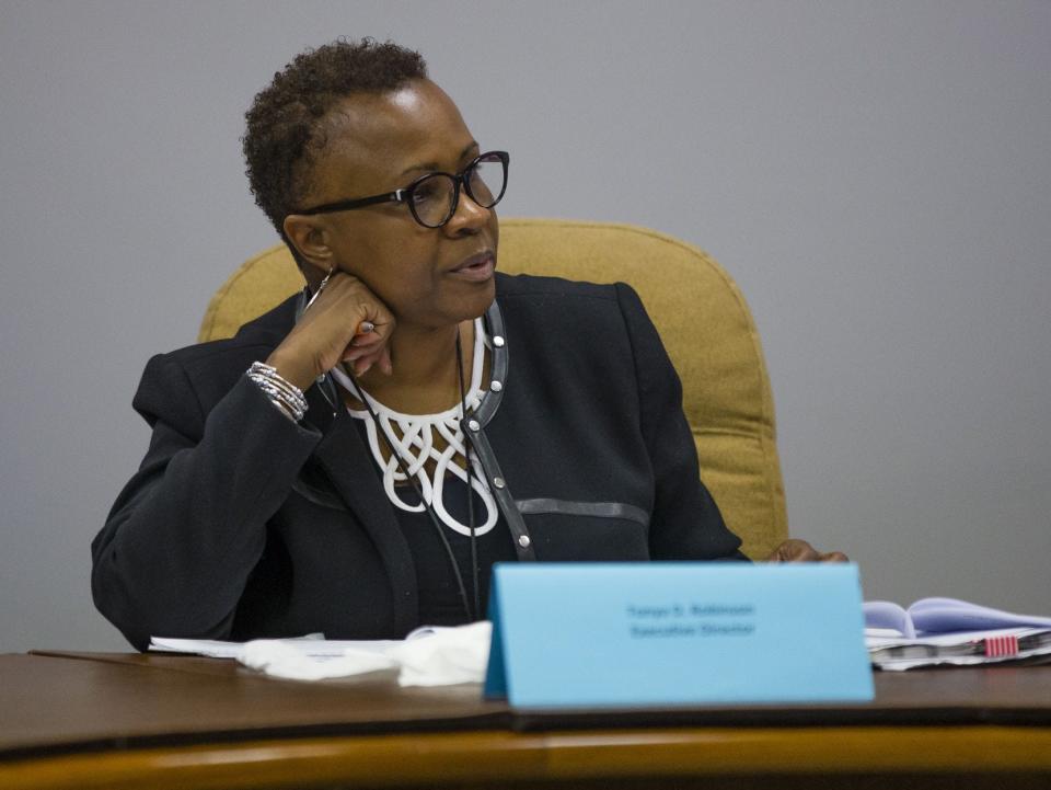 Tonya Robinson, the former executive director of the South Bend Housing Authority, at a 2018 board meeting. Tribune File Photo