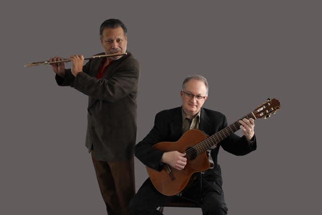 Flutist Rodolfo Vazquez and guitarist Sean Ferguson, who make up the duo Flautango, will perform at First English Lutheran Church on Sunday with Maricela Navarrete on guest vocals.