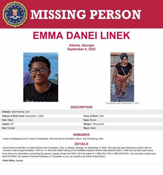 PHOTO: Emma Linek, who goes by the name of Zari, is pictured in an image released by the FBI. (FBI)