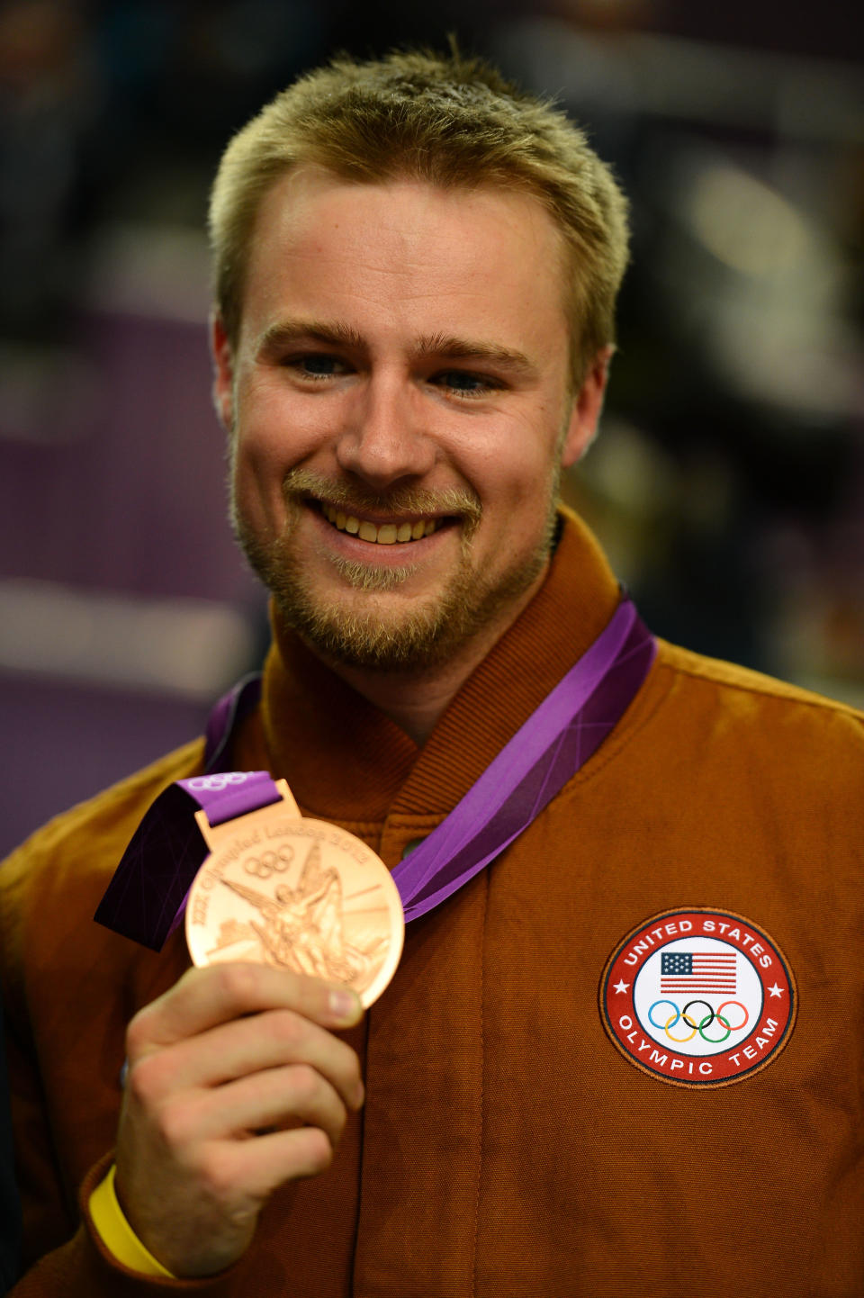 <a href="http://sports.yahoo.com/olympics/shooting/matthew-emmons-1132818/" data-ylk="slk:Matthew Emmons;elm:context_link;itc:0;sec:content-canvas" class="link ">Matthew Emmons</a> of the United States won a bronze medal poses for the Men's 50m Rifle 3 Positions Shooting Final on Day 10 of the London 2012 Olympic Games at the Royal Artillery Barracks on August 6, 2012 in London, England. (Photo by Lars Baron/Getty Images)