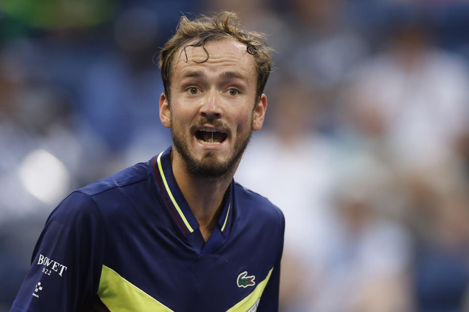 Daniil Medvedev, pictured here during his clash with Alex de Minaur at the US Open.
