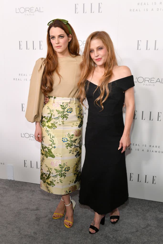 Riley Keough and Lisa Marie Presley attend an Elle event together at the Four Seasons Hotel Los Angeles at Beverly Hills on Oct. 16, 2017, in L.A. (Photo: Neilson Barnard/Getty Images for ELLE)