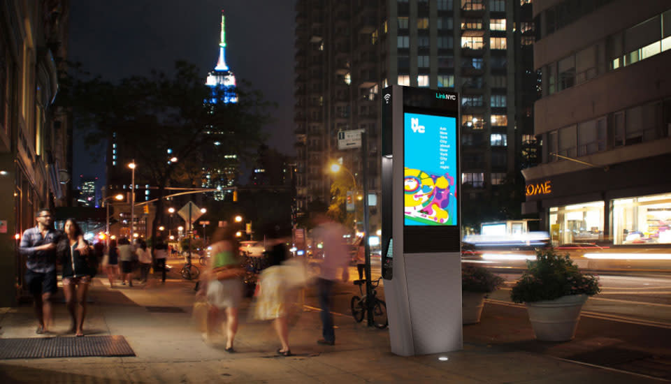 LinkNYC's example of a WiFi hotspot in New York City