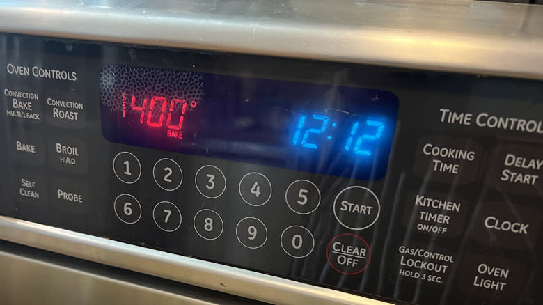 oven preheat display setting