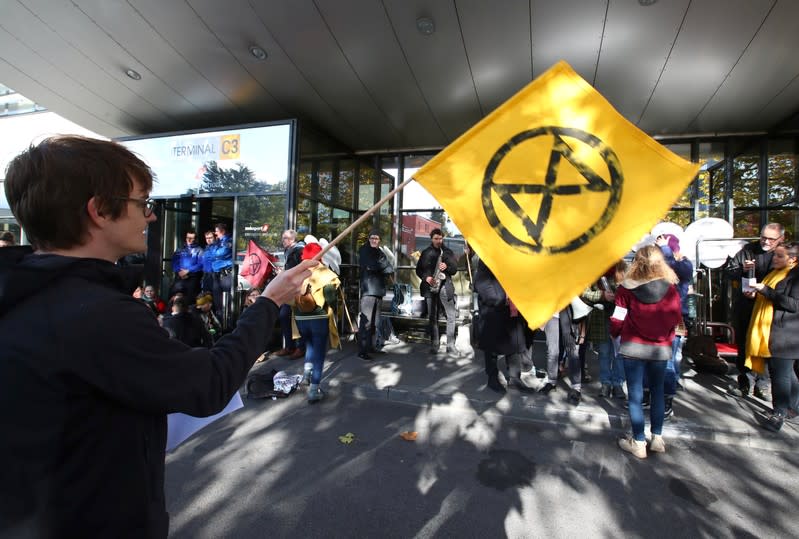 Extinction Rebellion protest at the Geneva Airport