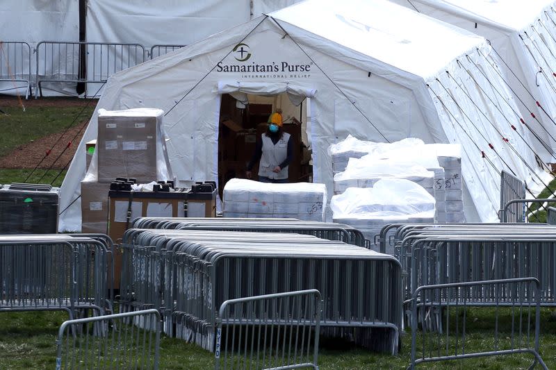 Newly constructed field hospital East Meadow of Central Park during the outbreak of coronavirus disease (COVID-19) in New York