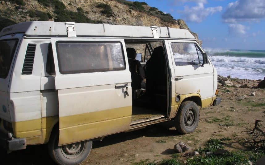 Police believe the suspect was living in a camper van (pictured in 2007) in the Praia da Luz area on the day Madeleine disappeared - Metrpolitan Police