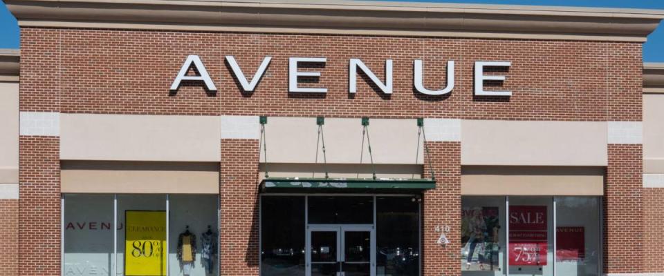 Trenton, NJ - April 1, 2019: This Avenue store is located at Hamilton Marketplace. Avenue is a clothing store specializing in womens plus sizes.