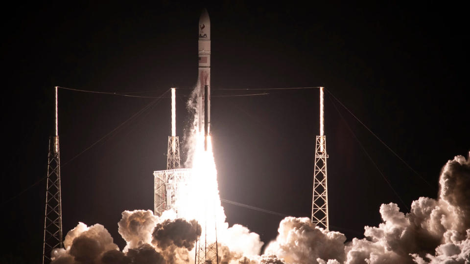 launch of a rocket in the darkness