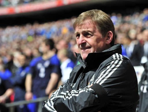 Liverpool manager Kenny Dalglish during an FA Cup match on April 14. Liverpool will bid to put a positive gloss on a lacklustre season on Saturday as they attempt to seal a rare domestic double against bitter rivals Chelsea in the FA Cup final