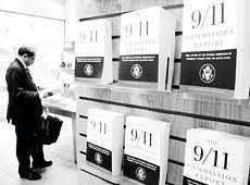 Copies of The 9/11 Commission Report are displayed for sale in New York.