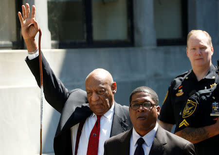 Actor and comedian Bill Cosby exits Montgomery County Courthouse after a jury convicted him in a sexual assault retrial in Norristown, Pennsylvania, U.S., April 26, 2018. REUTERS/Brendan McDermid