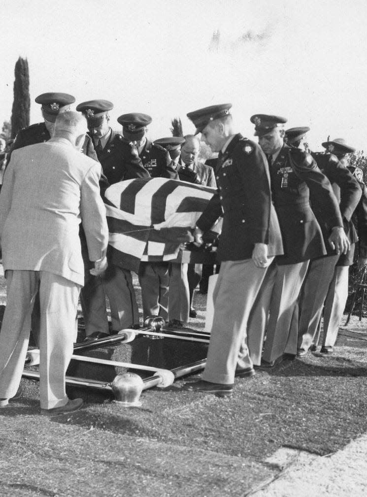 A Nov. 23, 1955, photo shows the recommittal services for Col. William Wallace Smith Bliss.