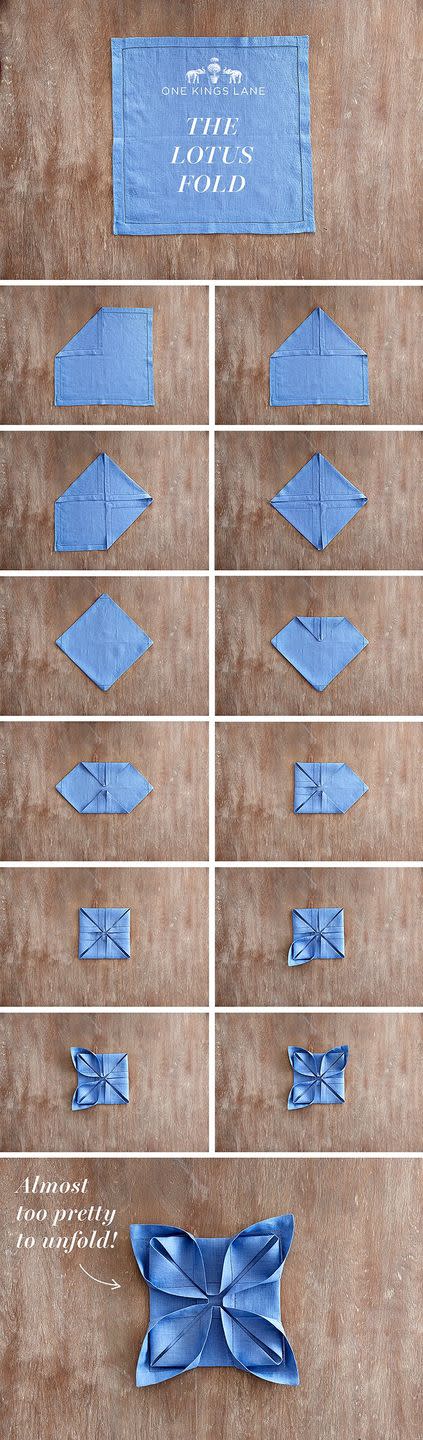 Lotus Napkin Folding Idea