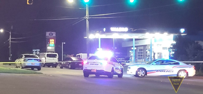 The Valero gas station on Bragg Boulevard near N.C. 87 where Danielle Golcher, 19, was shot and killed in Fayetteville, July, 17, 2023.