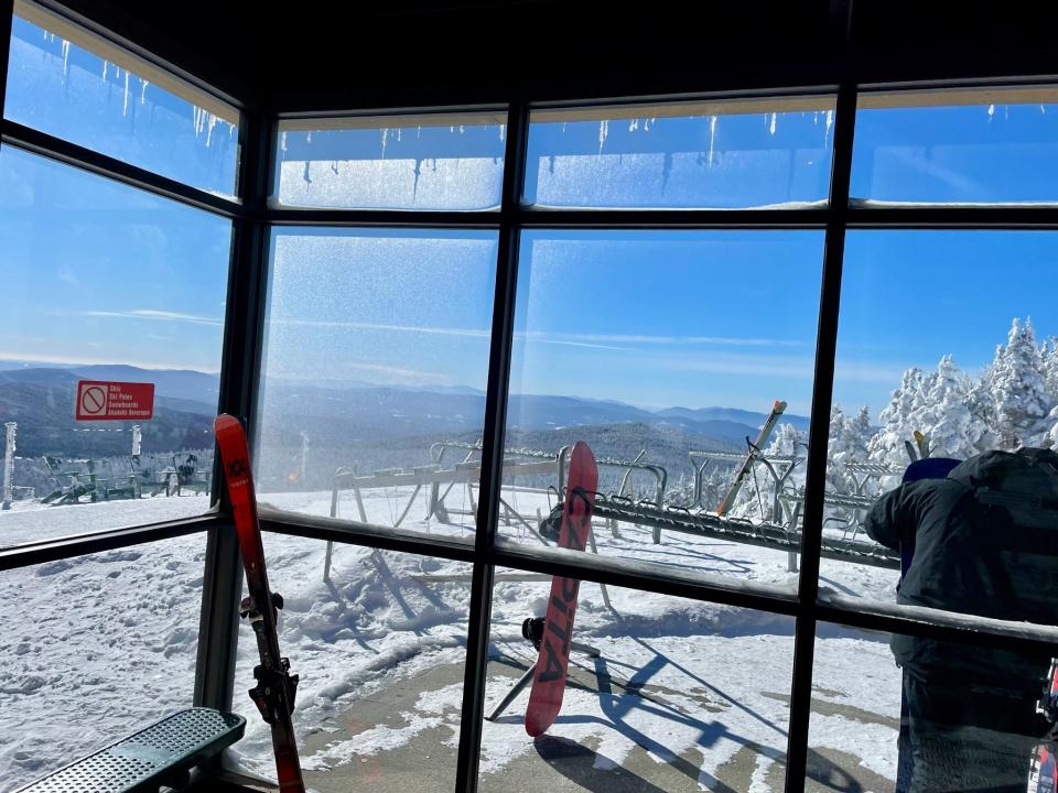 The view of frigid Killington in the Peak Lodge from last weekend.