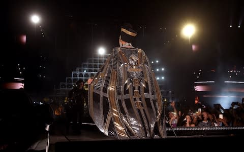 The back of Beyonce's Egyptian Queen cape - Credit: Getty