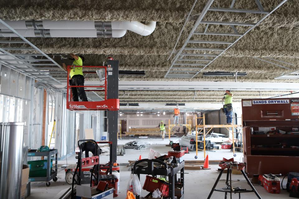 Construction continues on third-floor convention space at the Cherapa Bancorp building on Thursday, June 15, in downtown Sioux Falls.