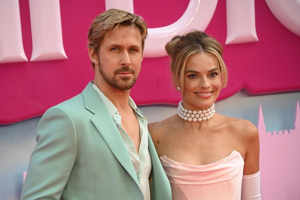 Margot Robbie and Ryan Gosling at the European premiere of Barbie in London