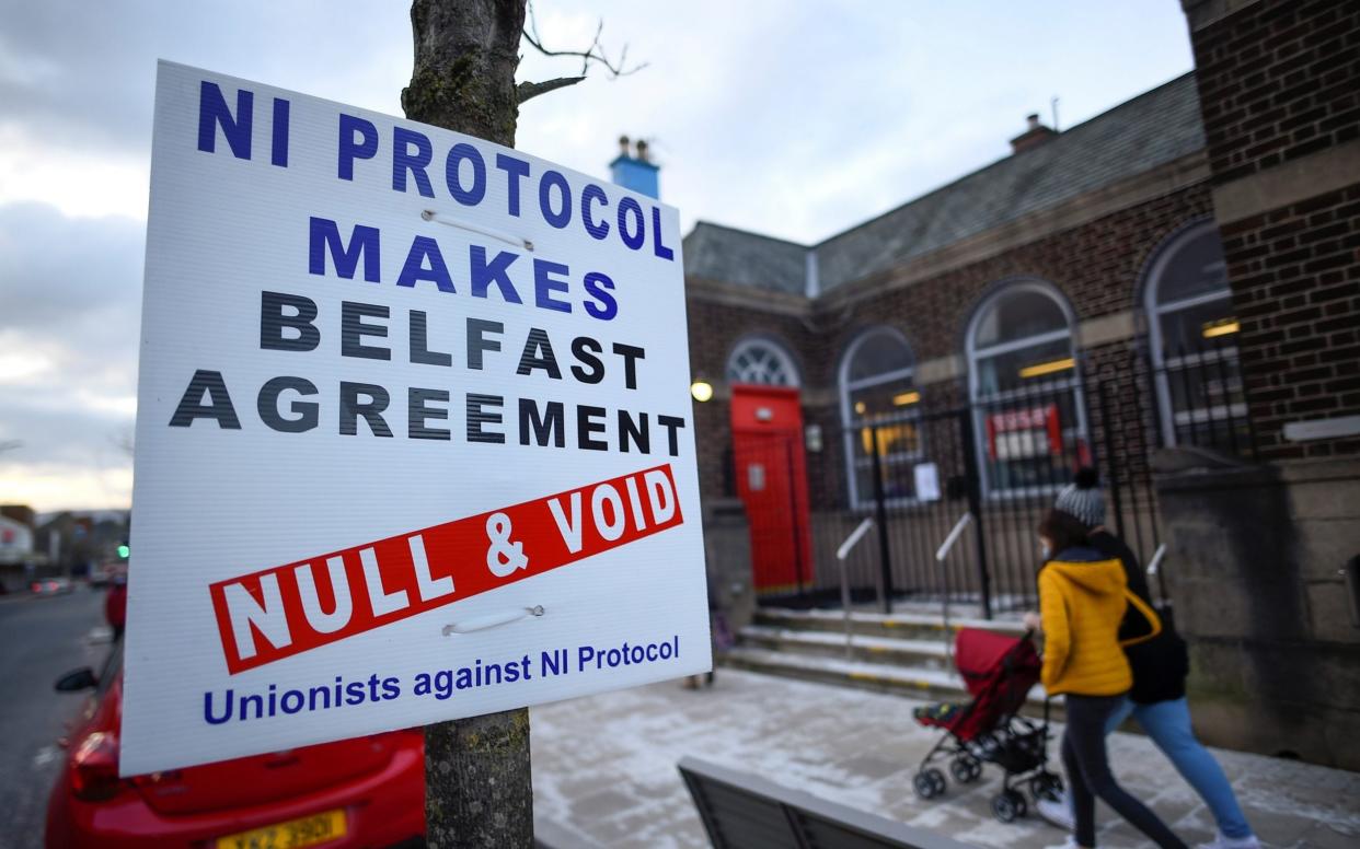 Unionists are increasingly critical of the Protocol, which replaced the Irish border backstop.  - Reuters