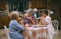 <p>In a home with four women, you'd think they'd each want a spot at the dinner table. But four chairs just <a href="http://mentalfloss.com/article/56215/20-fun-facts-about-golden-girls" rel="nofollow noopener" target="_blank" data-ylk="slk:didn't work for filming;elm:context_link;itc:0;sec:content-canvas" class="link ">didn't work for filming</a> (they'd have to awkwardly squeeze to all be on camera). If all of the women needed to be sitting, one would perch on a tall stool by the island.</p>