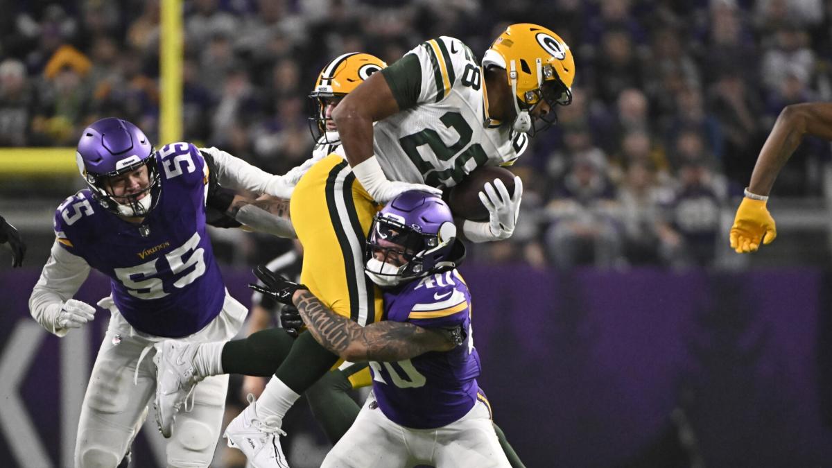 Eine Rückkehr von AJ Dillon mit Stinger ist fraglich, die Packers führen die Vikings mit 30-10