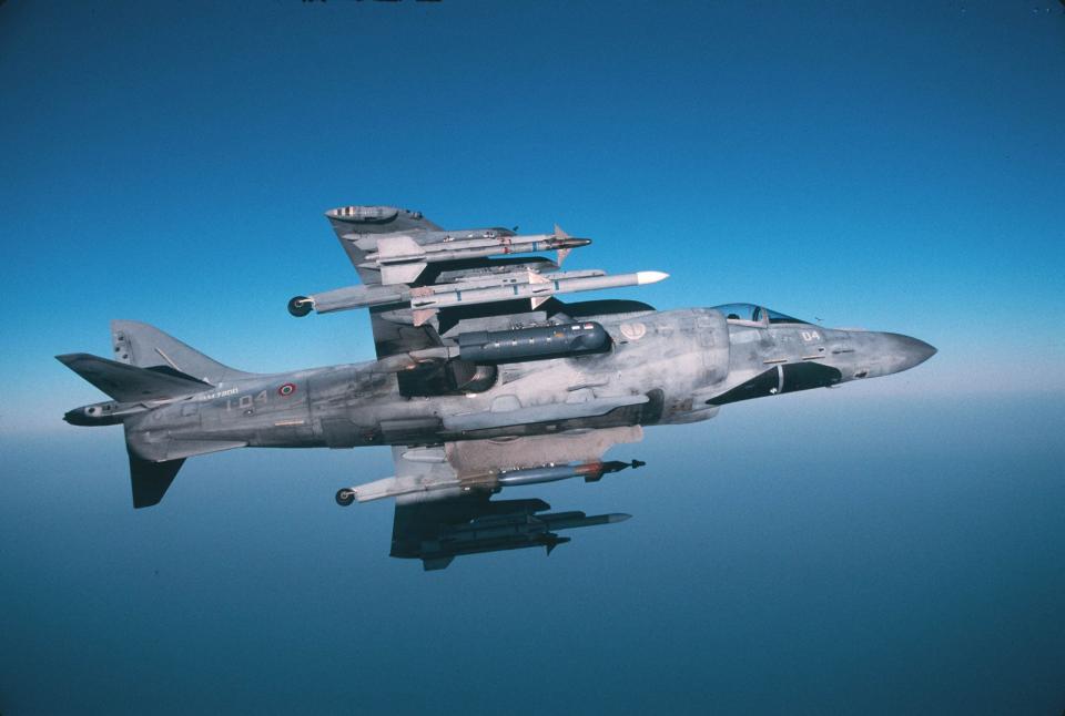 False canopy on a Italian Navy AV-8B+ Harrier. Credit: Marina Militare