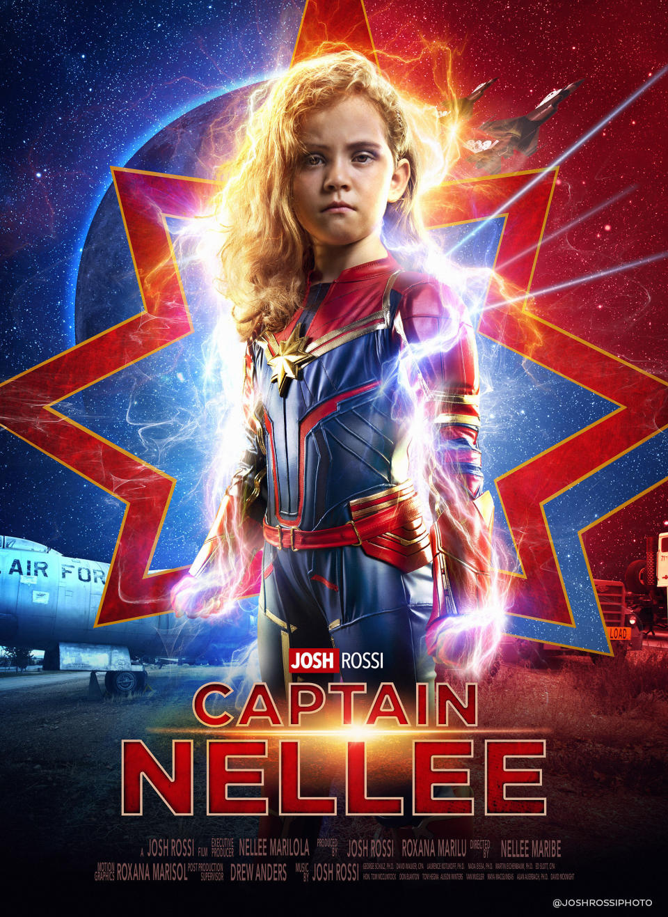Rossi organized a "Captain Marvel"-themed photo shoot for Nellee. (Photo: Josh Rossi Photography)