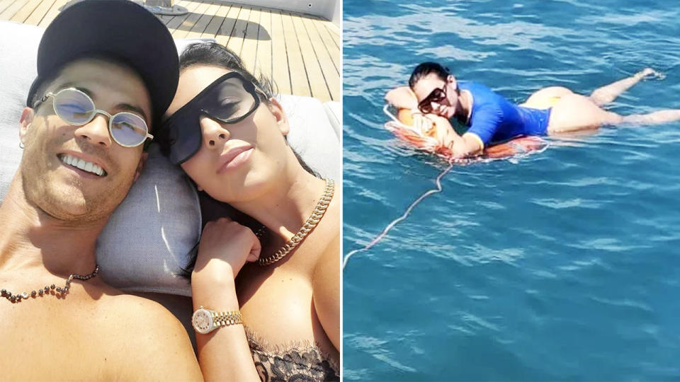 Cristiano Ronaldo and Georgina Rodriguez, pictured here on their $27 million yacht.