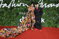 <p>Priyanka and Nick Jonas bring color to the red carpet at the Fashion Awards at the Royal Albert Hall on Nov. 29 in London.</p>