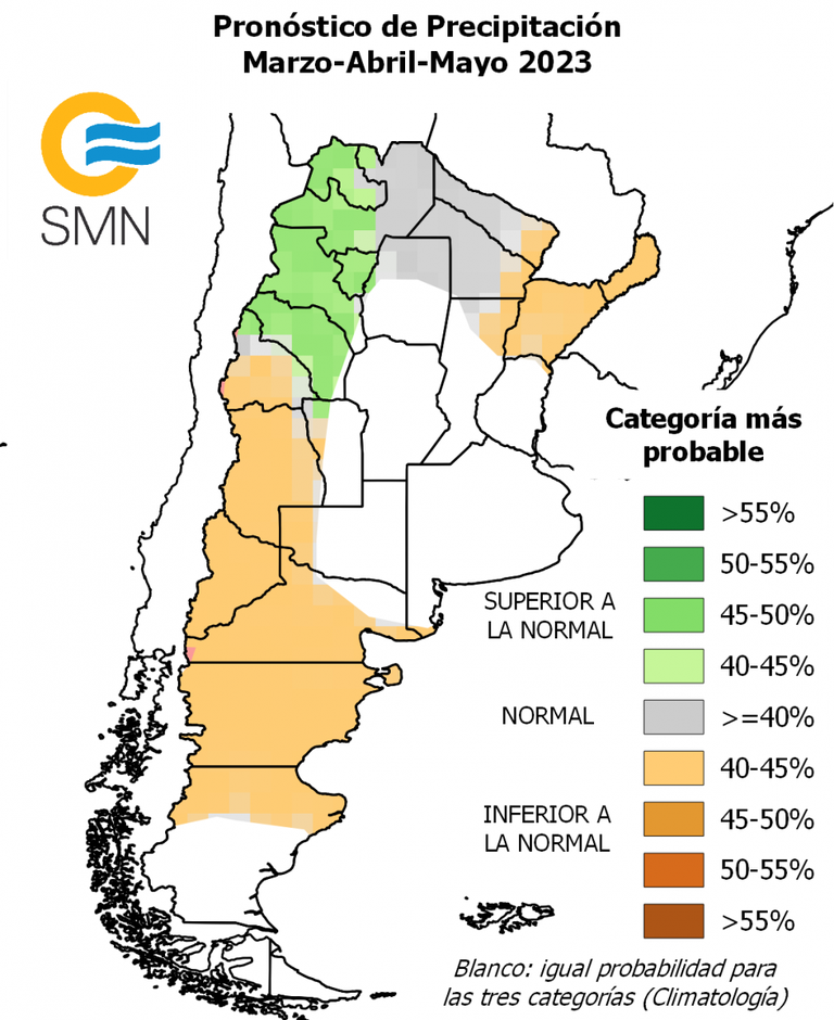 El nivel de precipitaciones sería distinto según la región