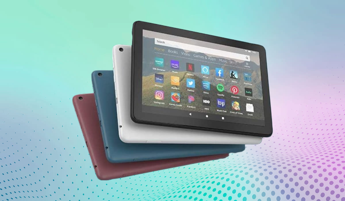 These are the four color options for Amazon's Fire HD 8 tablet.