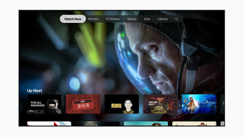 The Apple TV+ Watch Now tab