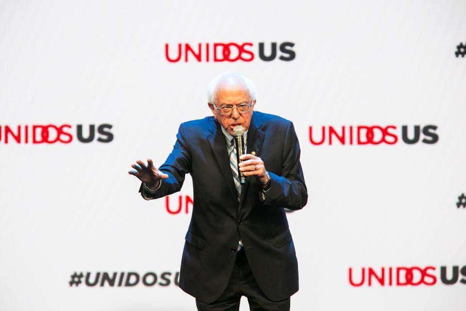 Sen. Bernie Sanders speaks at the UnidosUS ''Vision 2020: A Conversation With the Candidates'' on Aug. 5, 2019 at the San Diego Convention Center in San Diego, Calif. (TNS via ZUMA Wire)