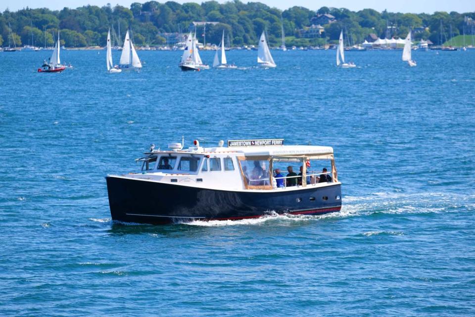 The Jamestown Newport Ferry takes passengers across Narragansett Bay.