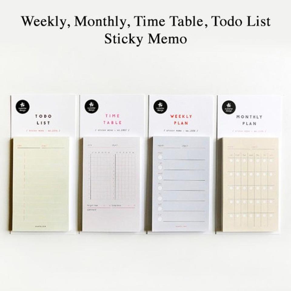 Suatelier Daily Plan Sticky Memo | Korean Sticky Note, Monthly Plan, Weekly Plan, Time Table, To Do List. (Photo: Shopee SG)