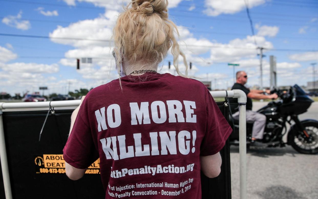 Protesters gather in Terre Haute, Indiana, to demonstrate against the resumption of federal executions after more than 17 years - TANNEN MAURY/EPA-EFE/Shutterstock/Shutterstock