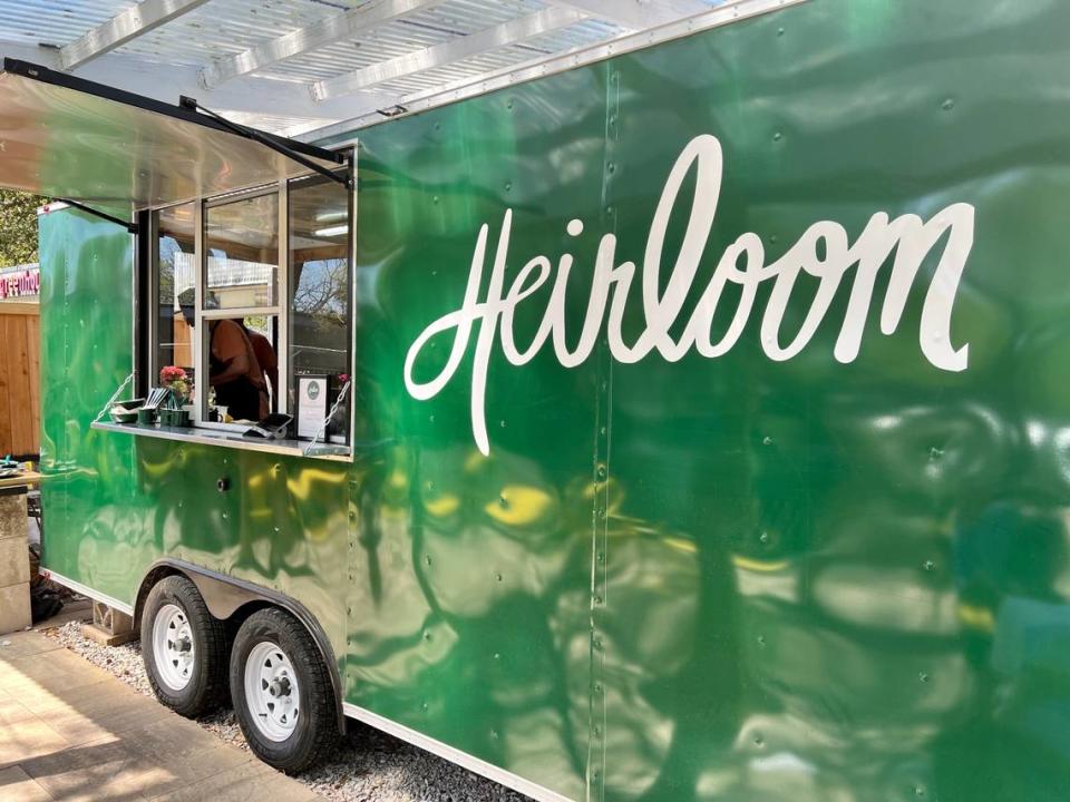 Heirloom Garden Cafe is a trailer parked in a city-block-wide garden center.