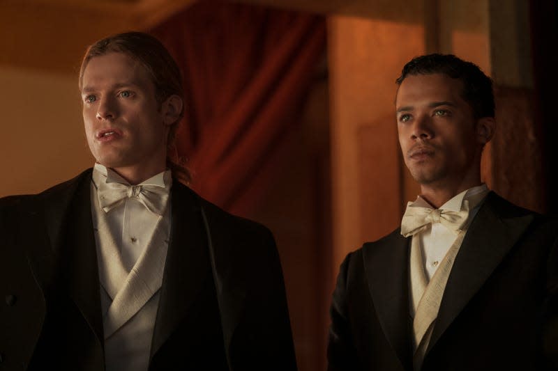 Sam Reid as Lestat Du Lioncourt and Jacob Anderson as Louis De Pointe Du Lac - Interview with the Vampire Season 1