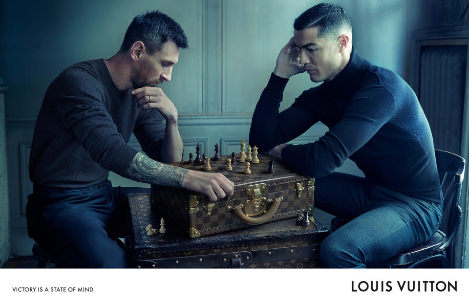 Lionel Messi and Cristiano Ronaldo in the Louis Vuitton brand campaign